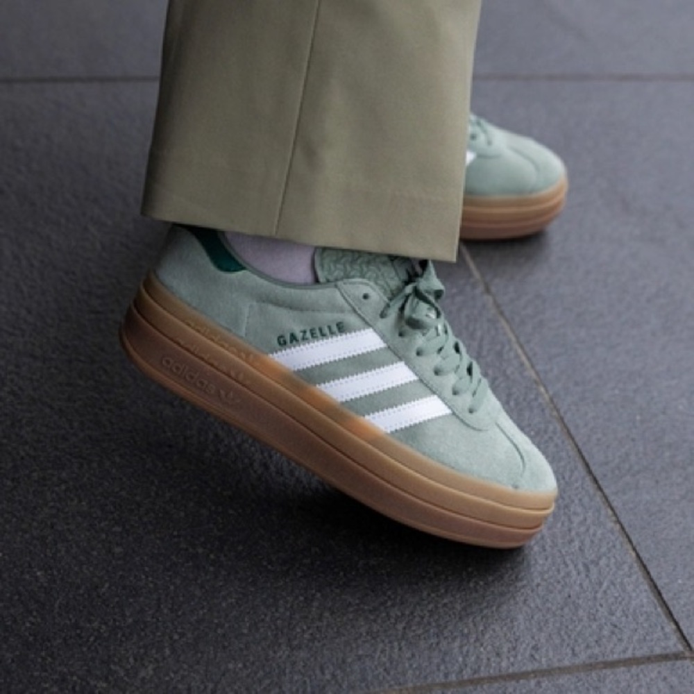 Adidas Gazelle Bold - Silver Green Gum